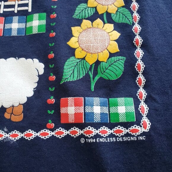 VTG 1994 Endless Designs Barn & Apples Grandma T-Shirt Large Made in USA Jerzees - Picture 3 of 6